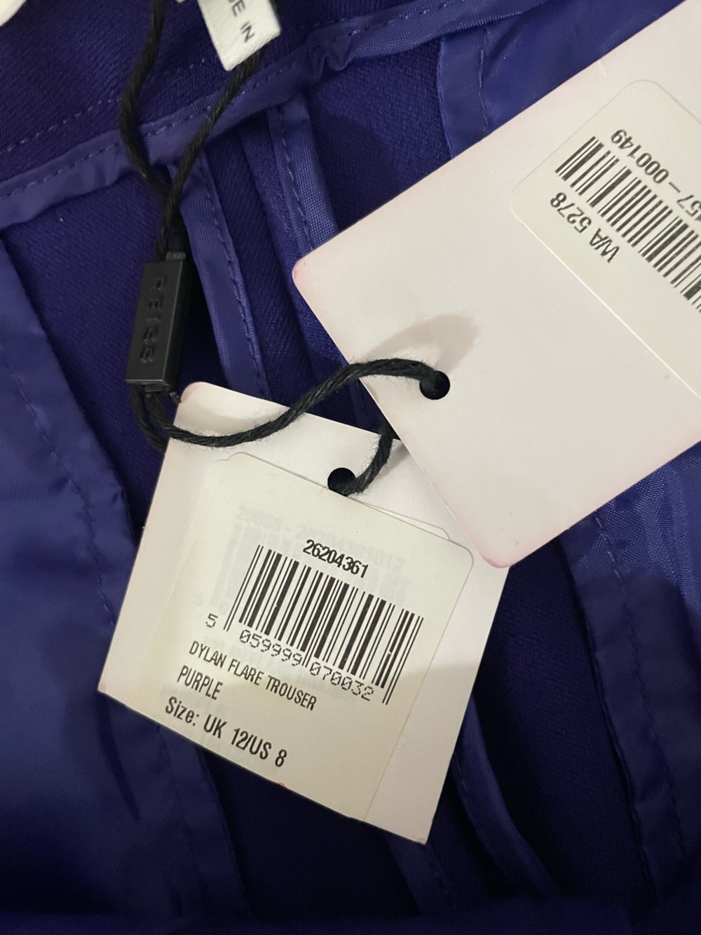 Reiss Dylan Flare Pants Purple Size 8 Brand New with Tags NWT Work Trousers - Picture 11 of 11